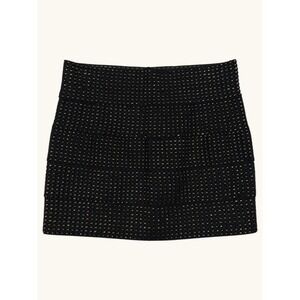 Body Central Womens Black Gold Metallic Bandage Mini Skirt Size M Party Bodycon